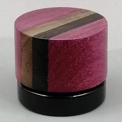 5ml Black Glass Container with Wenge/Purple Heart/Walnut Top by PhattPiggie