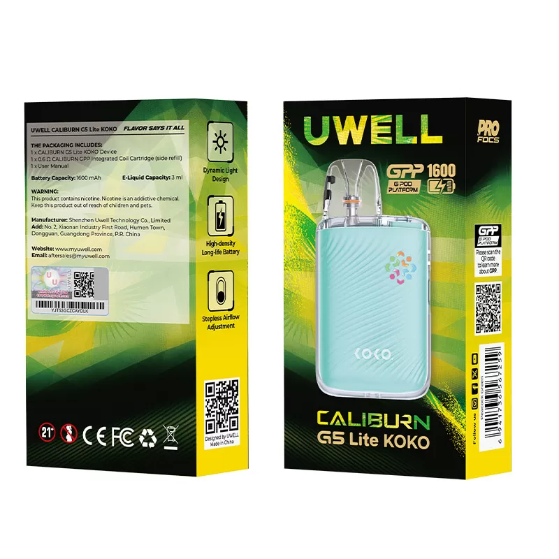 Uwell Caliburn G5 Lite Koko Pod Kit 35 Watts (1600 mAh) - Vapebar Pk - Image 2