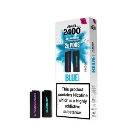 Vapes Bars Angel 2400 Blue Edition Prefilled Pods (2 Pack) - Strength#20mg (3DBB51)