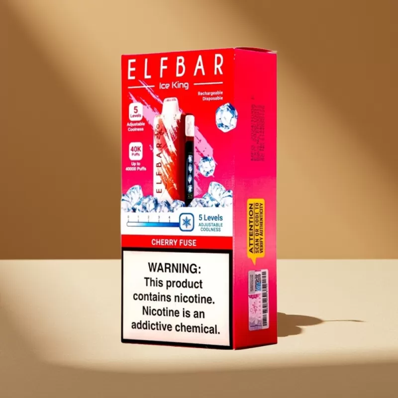 Elf Bar Ice King 40000 Puffs Rechargeable Adjustable Cooling Disposable Vape Cherry Fuse - Image 2