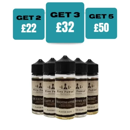 Five Pawn 100ML E-Liquid - £11.99 or 3 for £22 - Gambit
