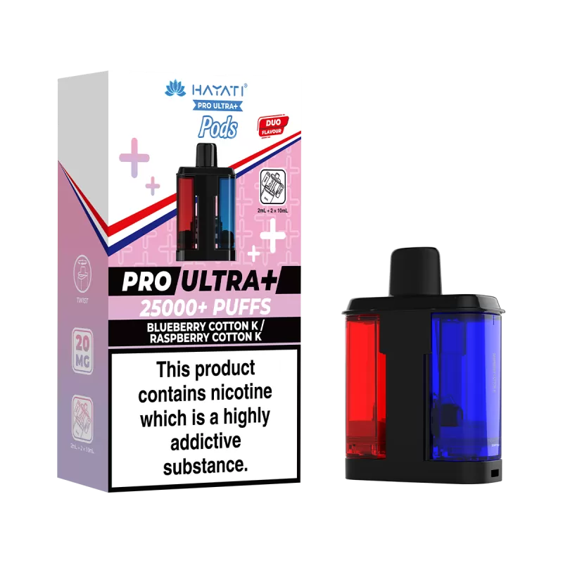 Blueberry Cotton K / Raspberry Cotton K Hayati Pro Ultra Plus Refill Pack - 20mg - Vape Product
