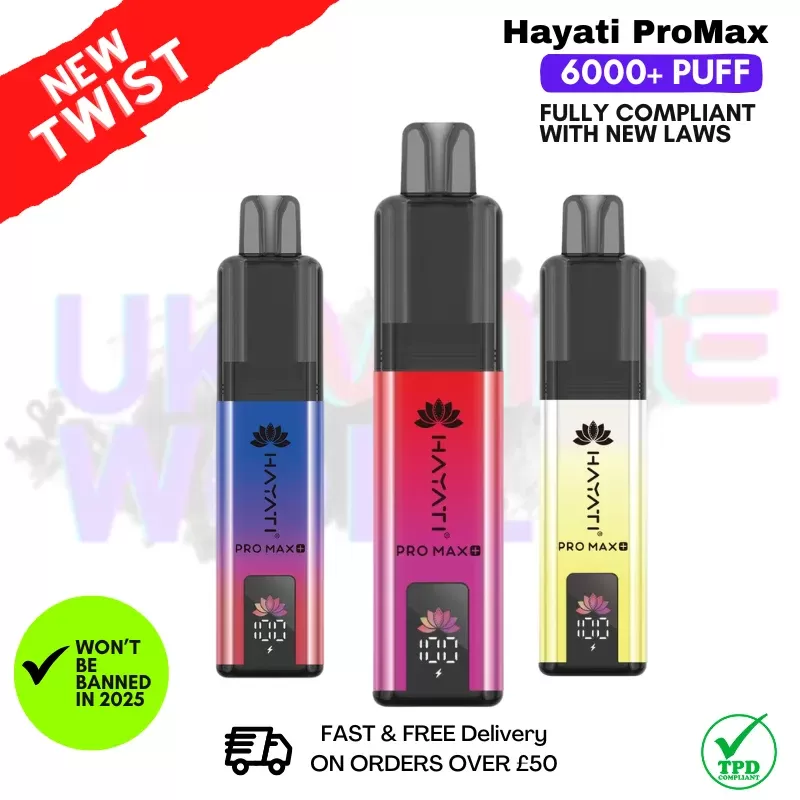 Hayati Pro Max 6000 Puff Prefilled Pod Kit – Any 3 For £21