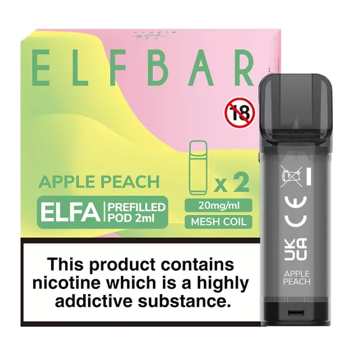 Apple Peach – Elf Bar ELFA – 2ml Pre-filled Pod (2x Pods)