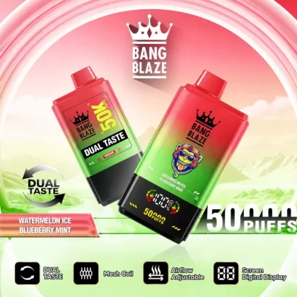 Bang Blaze 50K | dual-taste switch, 50000 puffs, 50mL, digital display, bulk disposable vape