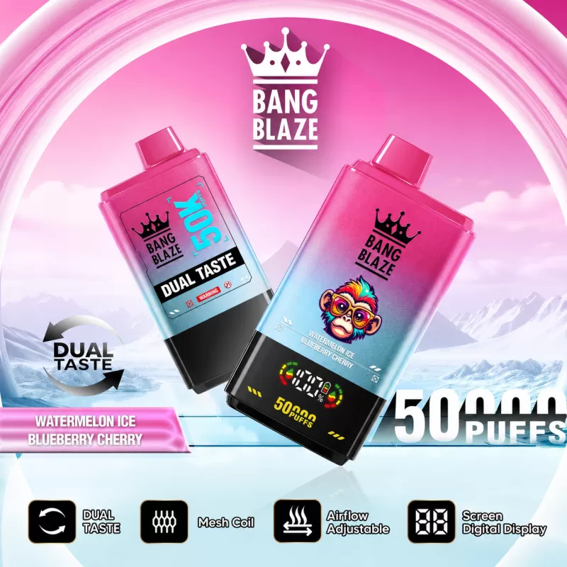 Bang Blaze 50K | dual-taste switch, 50000 puffs, 50mL, digital display, bulk disposable vape - Image 2