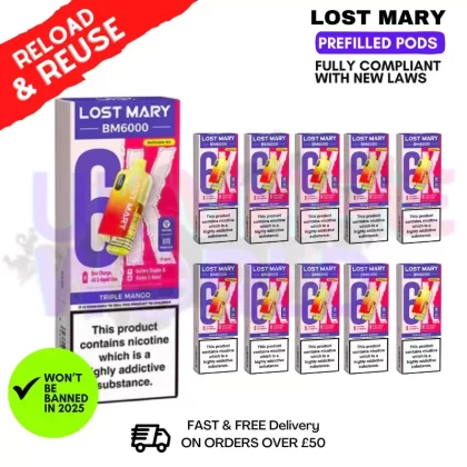 Triple Mango Lost Mary BM6000 Replacement Pods BOX OF 10