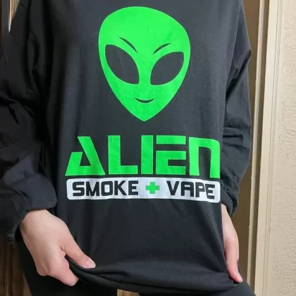 Alien Smoke Long Sleeve Shirt - Size#Small>Medium>Large>XL>XXL (736E51)
