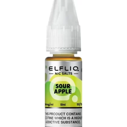 Elf Bar Elfliq Sour Apple Nic Salt Vape Juice - Strength