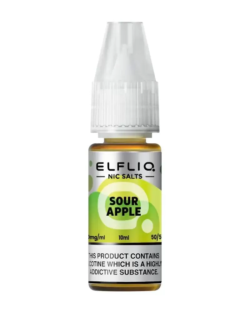 Elf Bar Elfliq Sour Apple Nic Salt Vape Juice - Strength