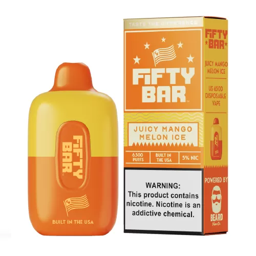 Juicy Mango Melon Ice Disposable Vape (6500 Puffs) by Fifty Bar - Image 2