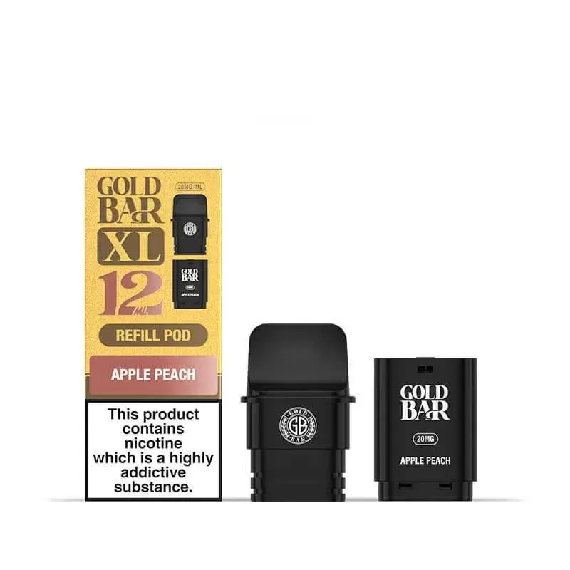 Gold Bar XL Refill Container - Nicotine Strength#20mg (Salt)~Flavour#Apple Peach>Berry Blast>Blueberry Sour Raspberry>Pineapple Ice>Cola Freeze>Banana Ice>Oasis>Spearmint>Lemon Lime>Hawaiian (181927)