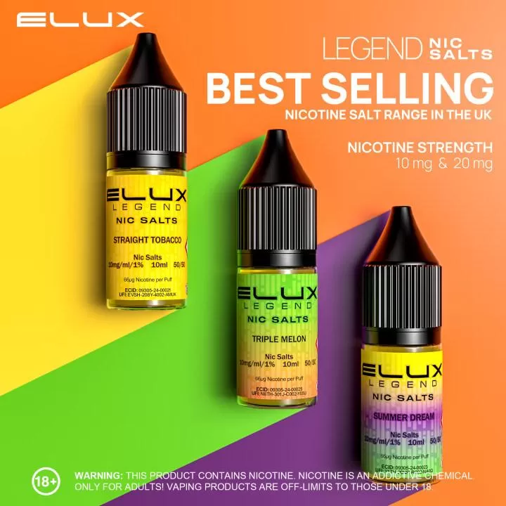 Elux Legend Nic Salts E-Liquid - Strawberry Watermelon / 20mg - Image 2