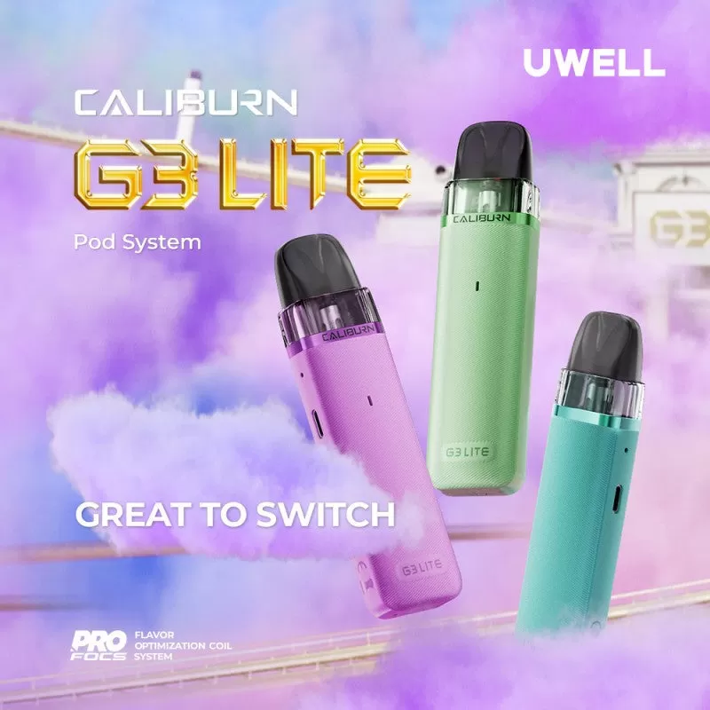 Uwell Caliburn G3 Lite Pod Kit - Space Black / 0.9ohm (2.5ml) - Image 2