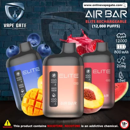 Air Bar - Elite Rechargeable Disposable Vape (12,000 Puffs) - 20 mg / Blueberry Grape