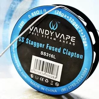 Vandy Vape Specialty Wire - Size#SS Fused Clapton Wire>SS Stagger Fused Clapton>Clapton>Juggernaut>Ni80 Mesh Wire 5FT>Superfine MTL Fused Clapton Ni80 Wire