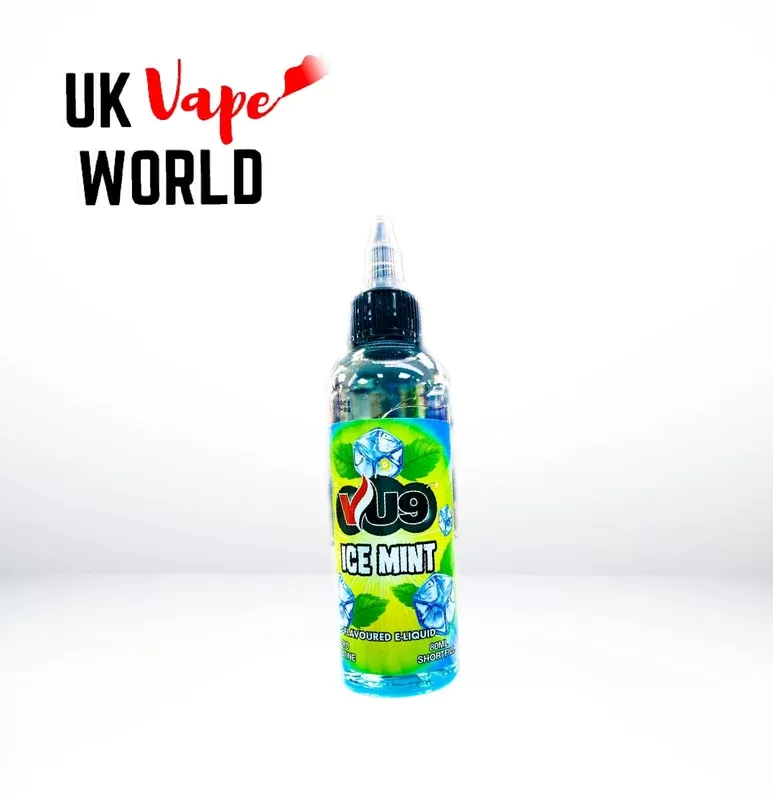 Vu9 Icemint 80ml Shortfill 50/50 vg/pg E-Lquid With Free Nic Shots