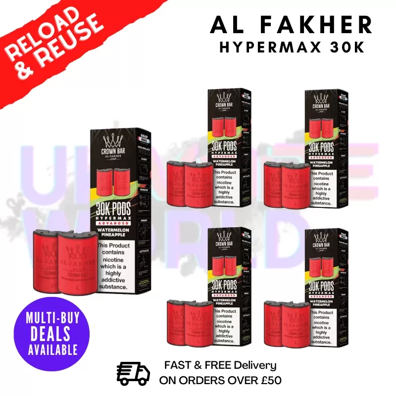 Watermelon Pineapple AL Fakher 30K Box Of 5 Replacement Pods