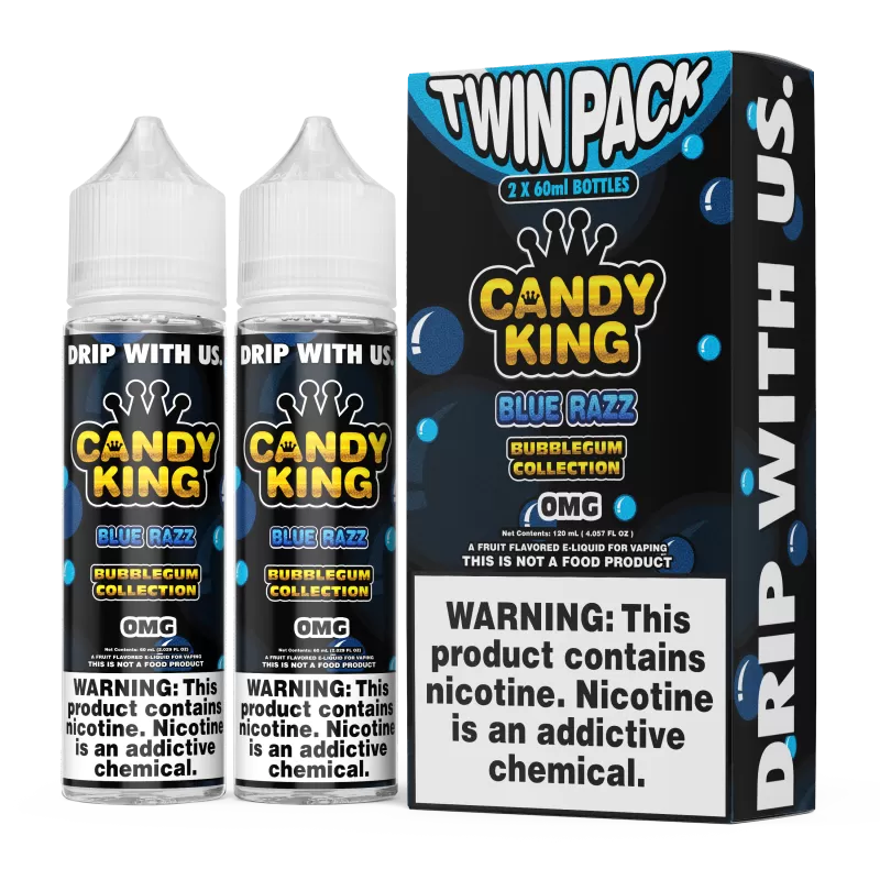 CANDY KING BubbleGum Collection - Blue Razz - 120ML E-Liquid (2x60mL Twin Pack) - 6MG