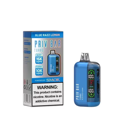 Smok Priv Bar Turbo – Blue Razz Lemon 50mg (15000 Puffs) - Image 3