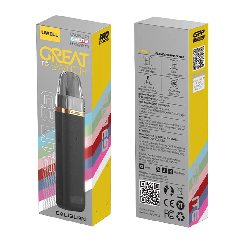 Uwell Caliburn G3 Lite Pod Kit 1200mAh 2.5ml - Pale Purple - Image 3