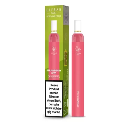 ELF BAR T600 – Strawberry Kiwi - Elf Bar T600 / Mango / Propylenglykol / Glycerin / Aromastoffe / Nikotinsalz / 20mg/ml / 500 mAh / ca. 600