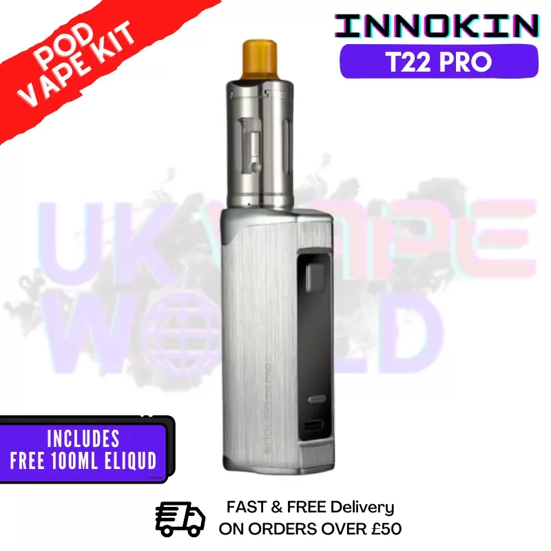 Silver Innokin Endura T22 Pro Kit + FREE 100ML E Liquid