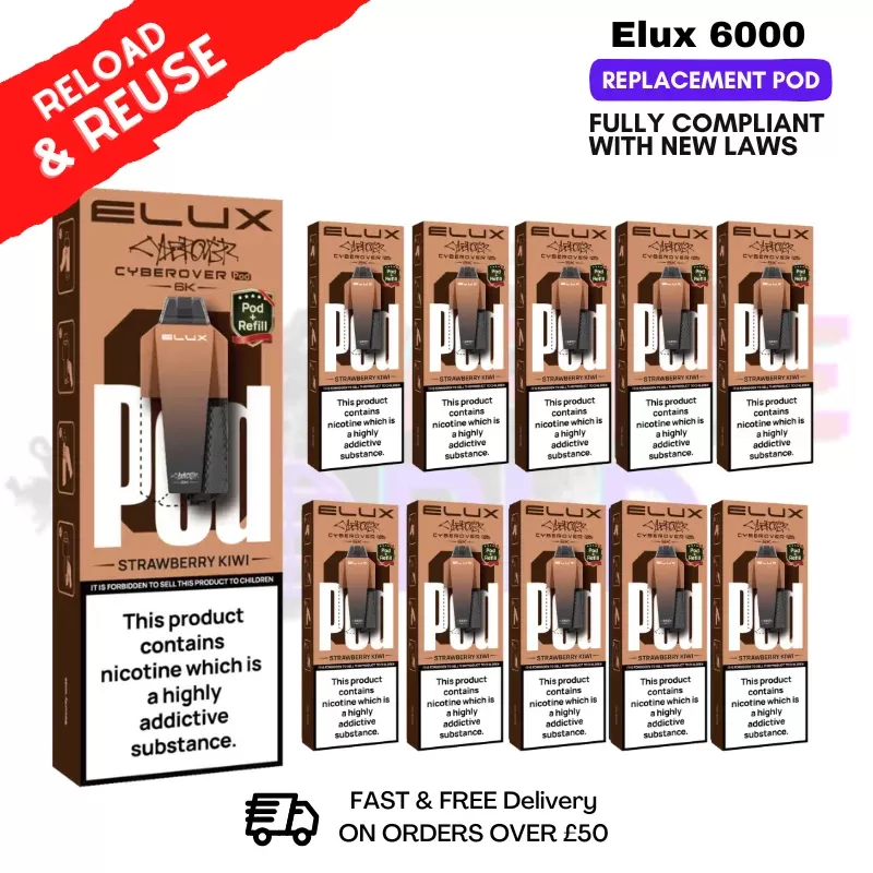 Strawberry Kiwi Elux 6K Replacement Pods Box Of 10