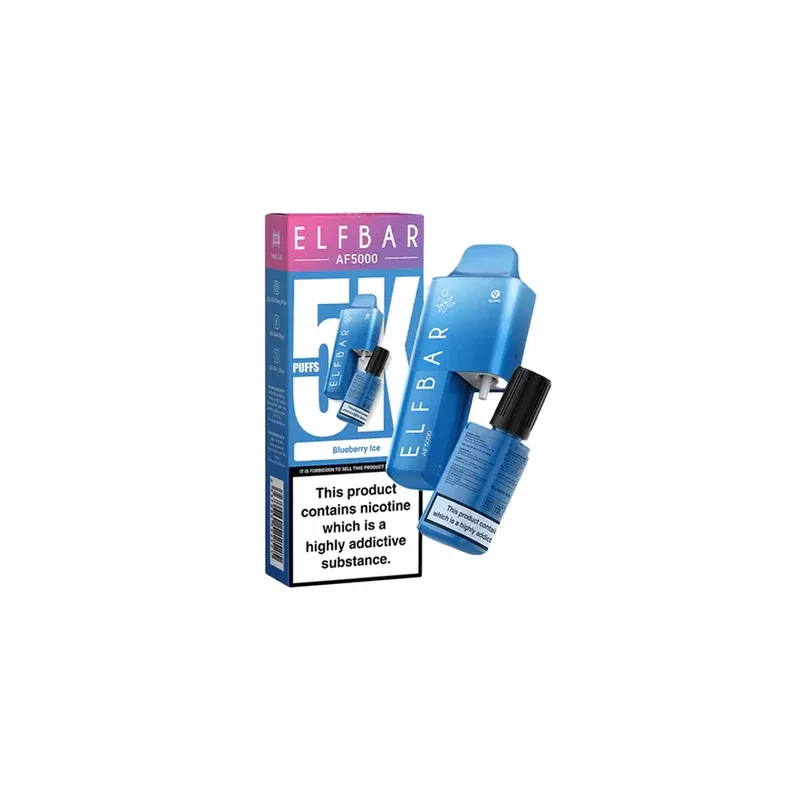 ELF BAR AF5000 Prefilled Vape Kit (Pack of 5) - Select your flavour#Apple pear>Banana ice>Berry lemonade>Berry medley>Blueberry cherry cranberry>Blueberry fusion>Blueberry ice>Watermelon ice
