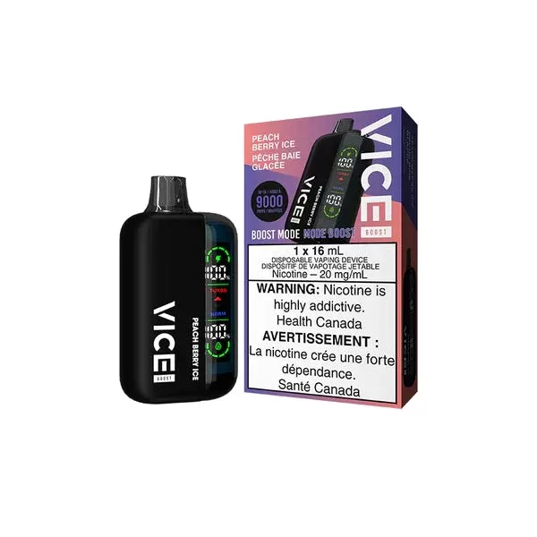 Vice Boost Disposable Vape – 9000 Puffs – Peach Berry Ice - Eliquidsupply