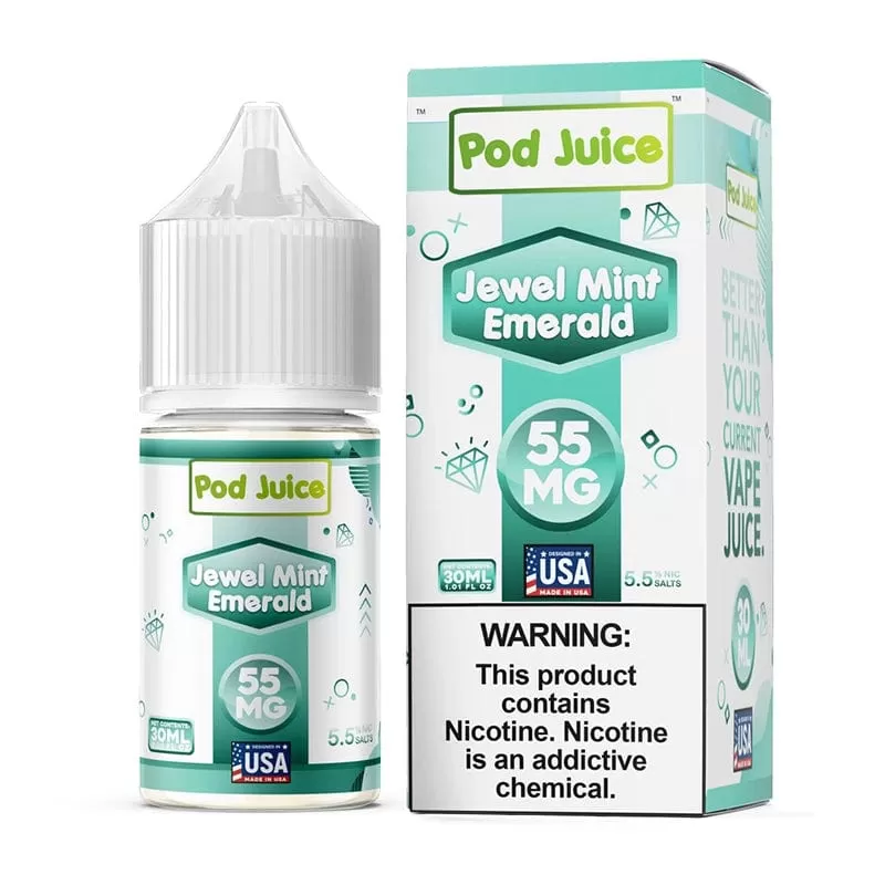 Pod Juice Jewel Mint Emerald TFN Salt Vape Juice 30ml - Eightvape