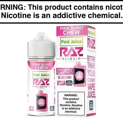 PINK BURST CHEW BY POD JUICE X RAZ 100ML - Vapejuice
