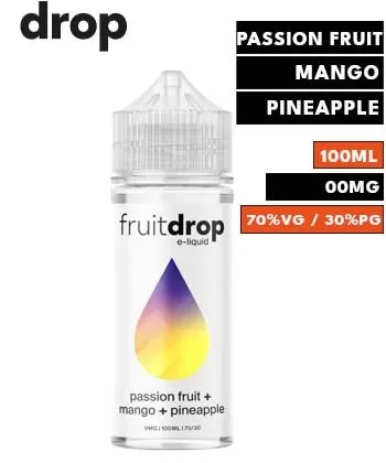 Passion Fruit + Mango + Pineapple eLiquid by Fruit Drop 100ml