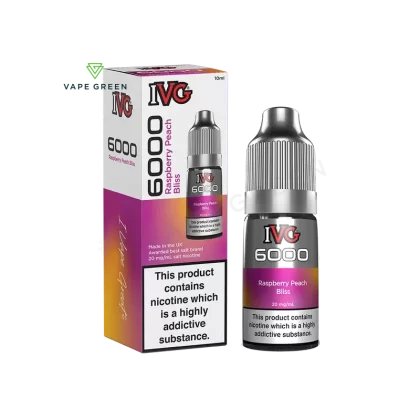 Raspberry Peach Bliss Nic Salt E-Liquid by IVG 6000