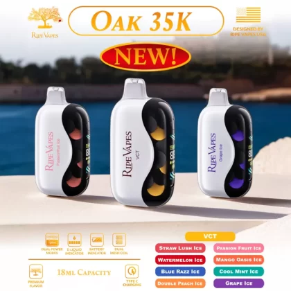 Assembled in USA | Ripe Vapes OAK 35K Disposable Device - 35,000 Puffs - VCT (Vanilla Custard Tobacco)
