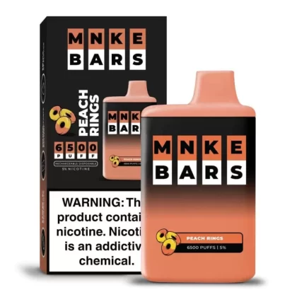 MNKE Bars Disposable 6500 Puffs– Peach Rings (20/50mg) - Vape Product, Vape Product