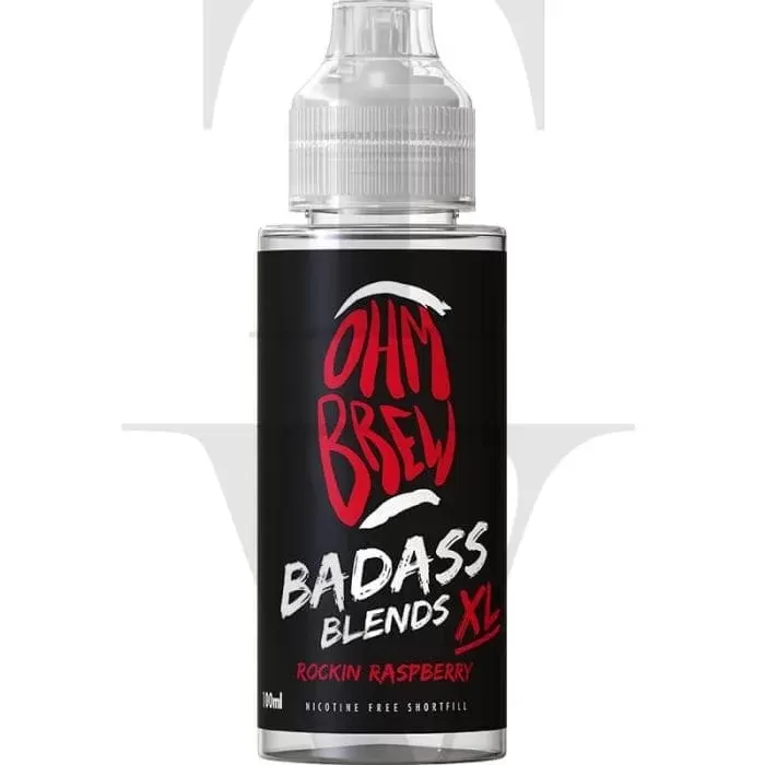 OHM BREW BADASS BLENDS XL ROCKIN RASPBERRY 100ML SHORTFILL E-LIQUID