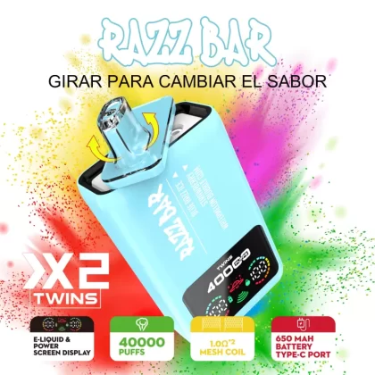 Razz Bar 40000 – 40K Puffs 650mAh Dual-tank System Disposable Vape Wholesale Price - Flamevape