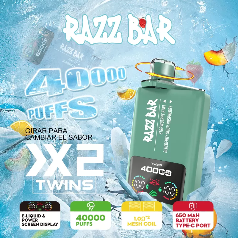 Razz Bar 40000 – 40K Puffs 650mAh Dual-tank System Disposable Vape Wholesale Price - Flamevape - Image 2