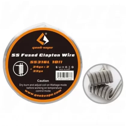 Geekvape SS Fused Clapton Wire 10ft - Guage#24ga x 2 + 32ga SS316L