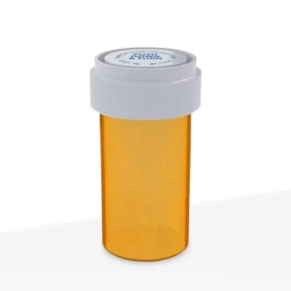 Child Resistant | Transparent Amber Reversible Cap Vials | 13 Dram – 2 Grams – 275 Count