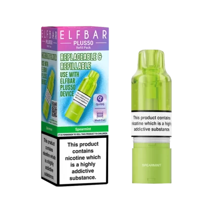 Spearmint ElfBar Plus 50 Refill Pack - 20mg - Vape Product