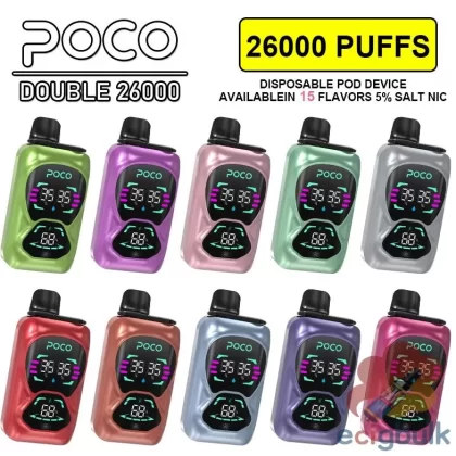 POCO DB26000 Disposable Vape – 26,000 Puffs Dual Tank with Rechargeable Battery