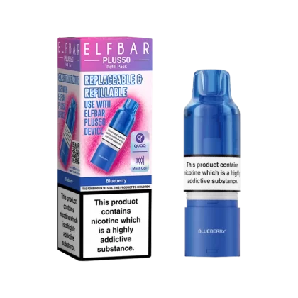 Blueberry ElfBar Plus 50 Refill Pack - 20mg - Vape Product