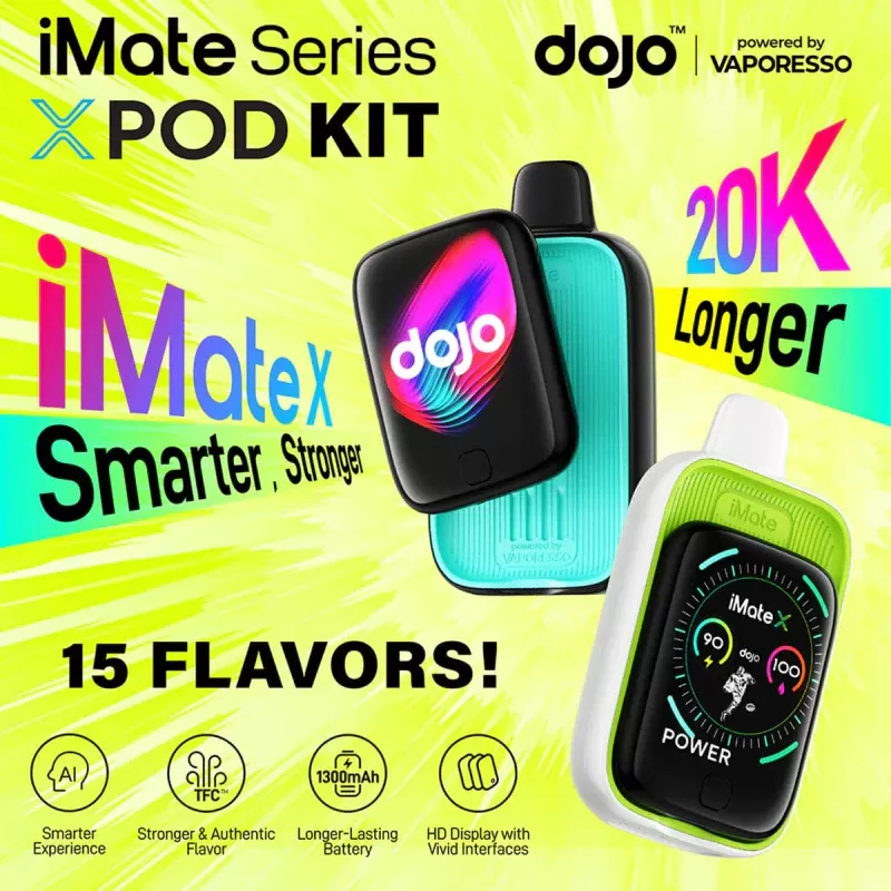 Vaporesso DOJO iMate X 20K Disposable Kit (5%, 20000 Puffs) - Baja Splash MTD, Mango Straw - Image 2
