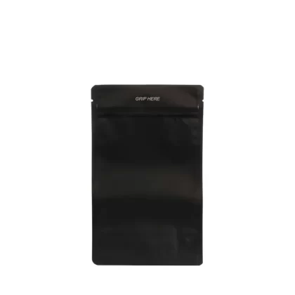 Child-Resistant | Full Matte Black Mylar Bags – Tear Notch | 5″ x 8″ – 14g – 1000 Count