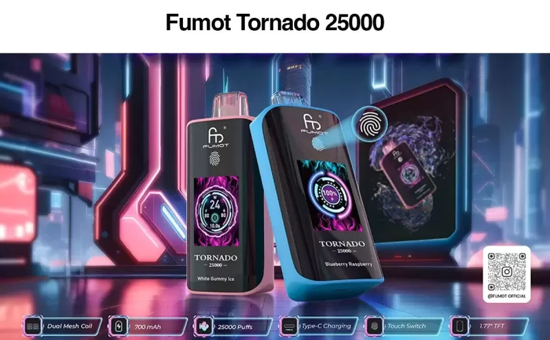 Fumot Randm Tornado 25000 Puff Rechargeable Disposable Kit (Touch Switch) - Image 2