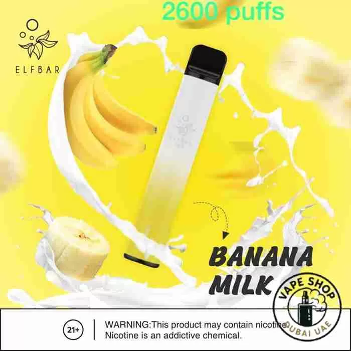 ELF BAR 2600 Puffs 20MG Disposable Vape in Dubai - Vape Product, BOX OF 10 PCS; BANANA MILK, Grape Energy (F0665E) - Image 2