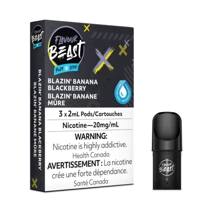 Flavour Beast S Pods – Blazin’ Banana Blackberry Iced