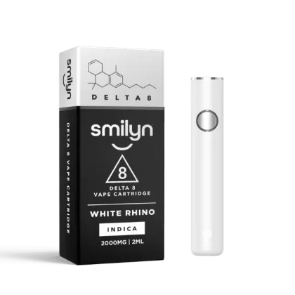 Smilyn Indica Delta 8 Vape Cartridges - strains flavor#Indica White Rhino 2ml>Indica White Rhino 2ml + Battery>Indica Purple Punch 2ml>Indica Purple Punch 2ml + Battery (D1FF88)